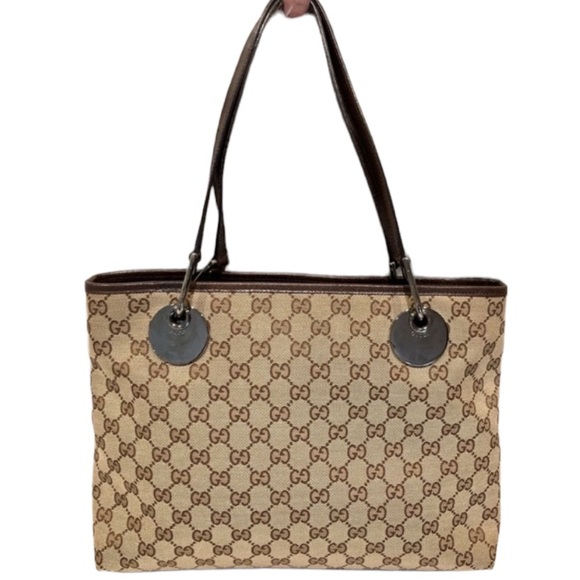 Authentic Gucci Eclipse Monogram Logo Shoulder Bag Tote